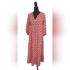 Red Patterned Women's Dress
